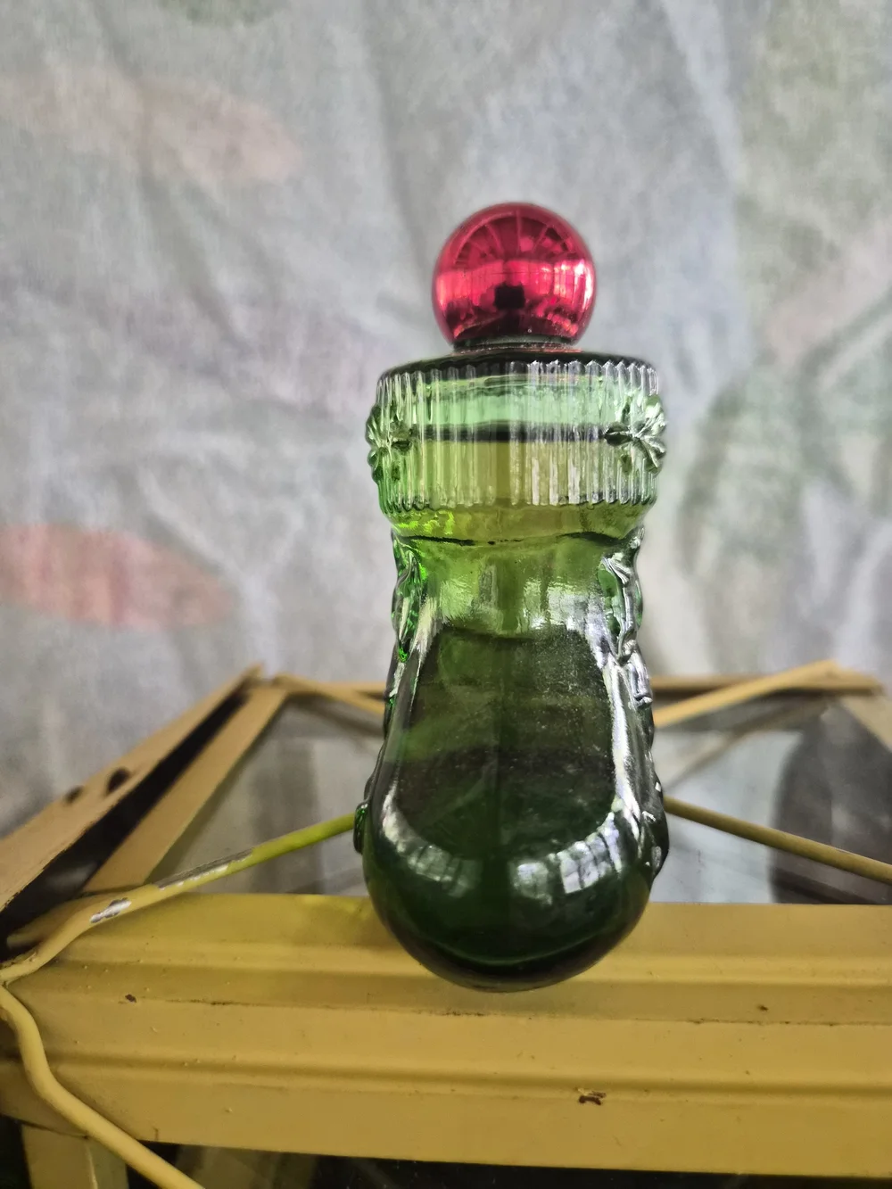 Avon Christmas Surprise Sock Purfume Glass Bottle